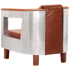 Sillon de aviador de cuero auténtico marrón