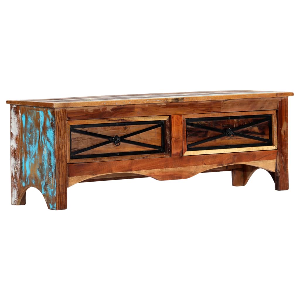 Mueble para TV de madera maciza reciclada 120x30x40 cm