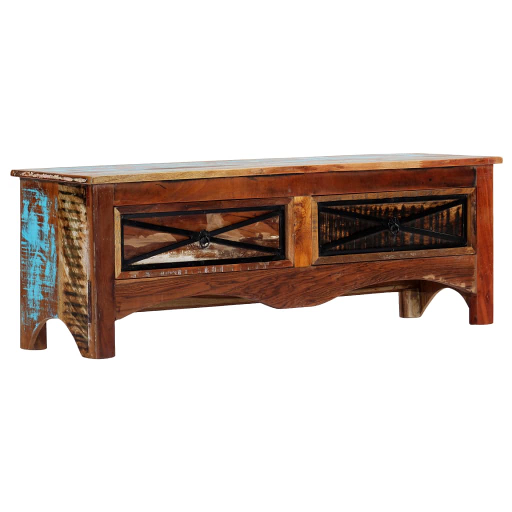 Mueble para TV de madera maciza reciclada 120x30x40 cm