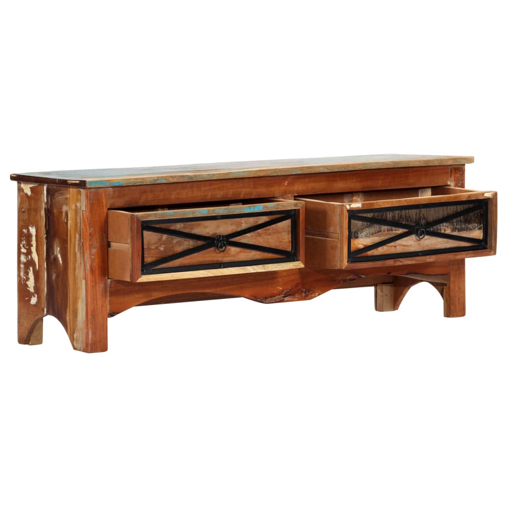 Mueble para TV de madera maciza reciclada 120x30x40 cm