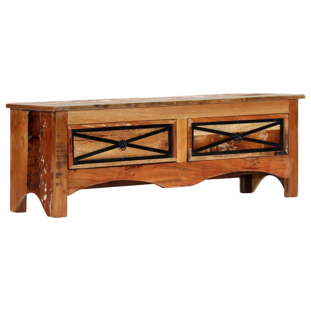 Mueble para TV de madera maciza reciclada 120x30x40 cm