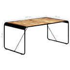 Mesa de comedor de madera maciza de mango rugosa 180x90x76 cm