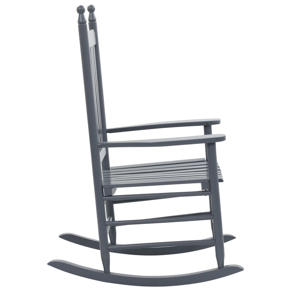 Mecedora con asiento curvo madera de álamo gris