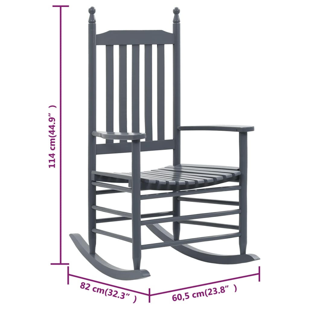 Mecedora con asiento curvo madera de álamo gris