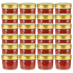 Tarros de mermelada de vidrio con tapa dorada 48 uds 230 ml