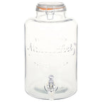 Dispensador de agua XXL con grifo vidrio transparente 8 L