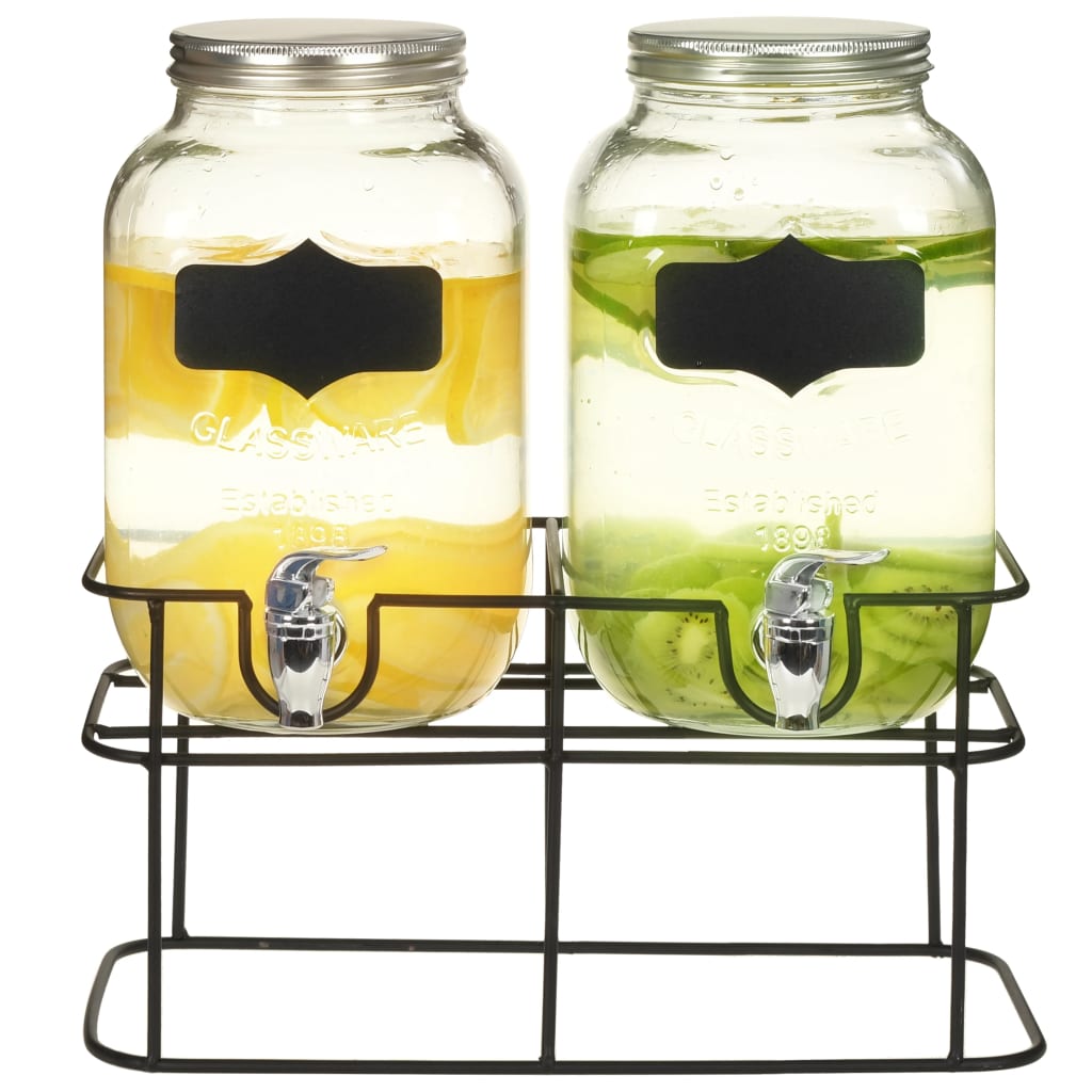 Dispensador de agua XXL con grifo vidrio transparente 8 L