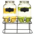 Dispensador de agua XXL con grifo vidrio transparente 8 L