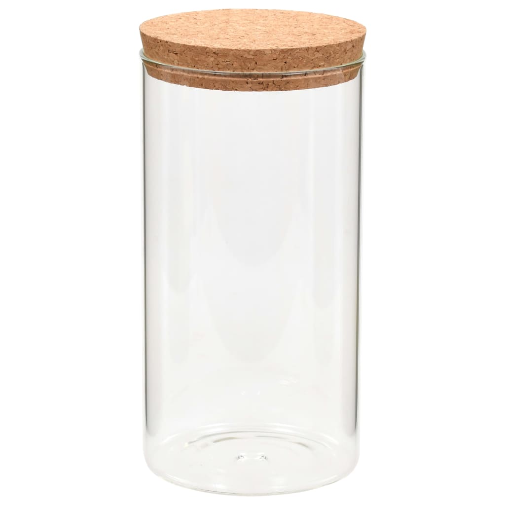 Tarros de almacenaje con tapa de corcho 6 unidades 1100 ml