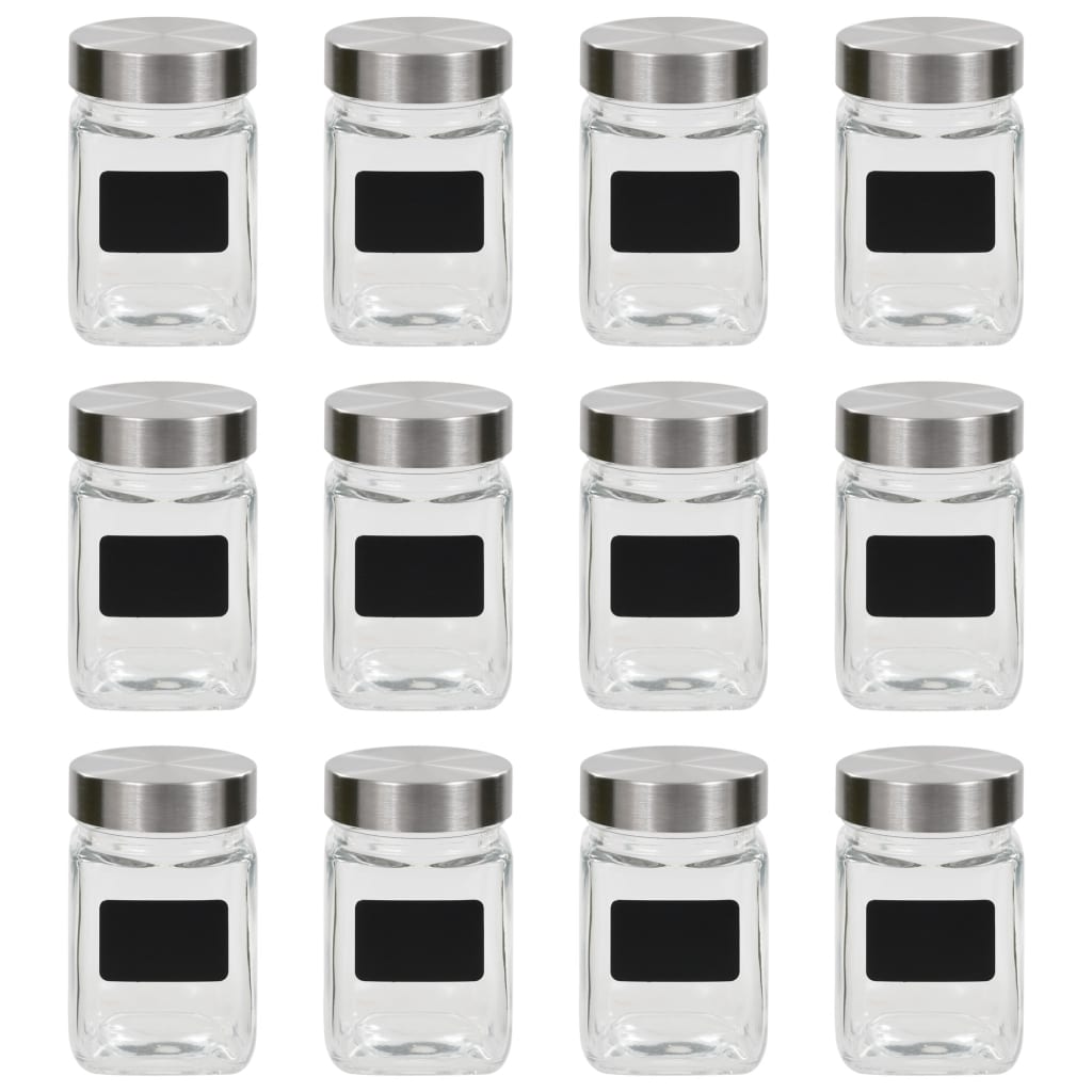 Tarros de almacenaje con pegatina 12 unidades 300 ml