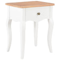 Mesita de noche madera maciza de pino blanco marrón 40x30x50 cm