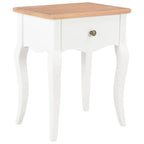 Mesita de noche madera maciza de pino blanco marrón 40x30x50 cm