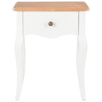 Mesita de noche madera maciza de pino blanco marrón 40x30x50 cm