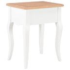 Mesita de noche madera maciza de pino blanco marrón 40x30x50 cm