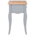 Mesita de noche madera maciza de pino gris y marrón 40x30x50 cm