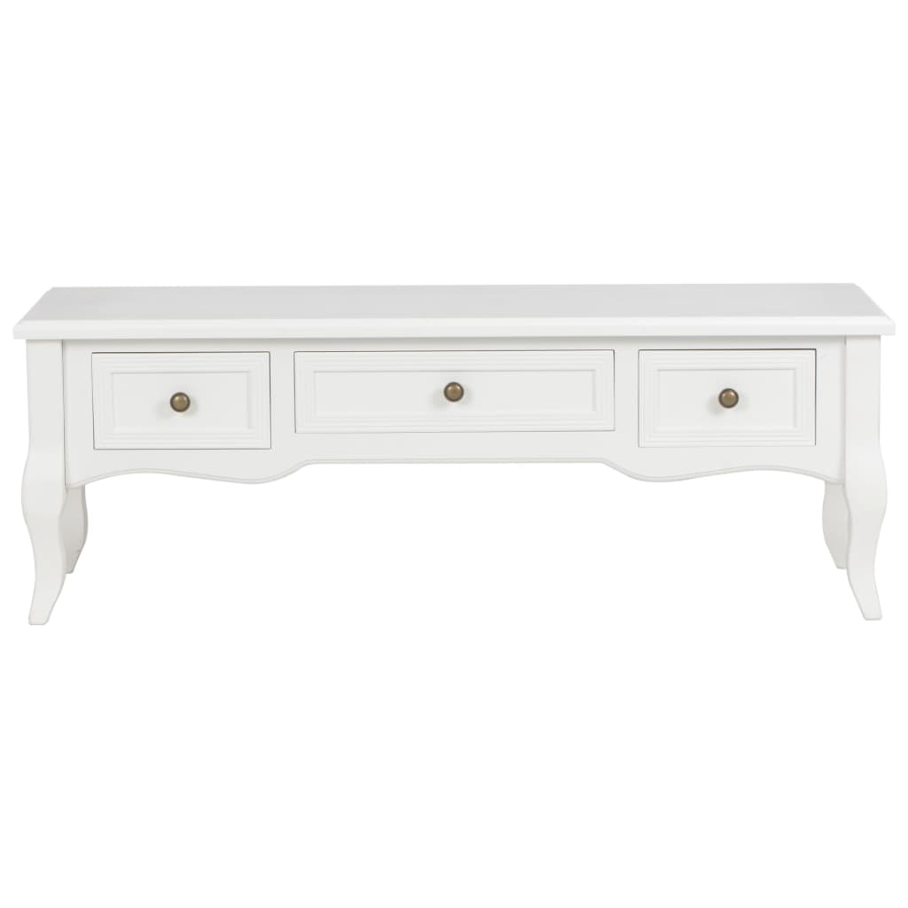 Mueble para TV de madera blanco 100x35x35 cm