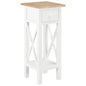 Mesa auxiliar de madera blanca 27x27x65,5 cm
