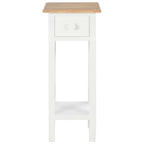 Mesa auxiliar de madera blanca 27x27x65,5 cm
