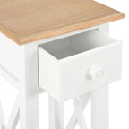 Mesa auxiliar de madera blanca 27x27x65,5 cm