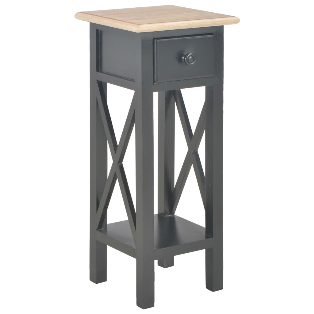 Mesa auxiliar de madera blanca 27x27x65,5 cm