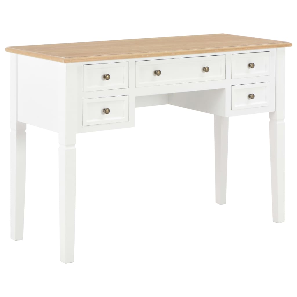 White wooden desk 109.5x45x77.5 cm