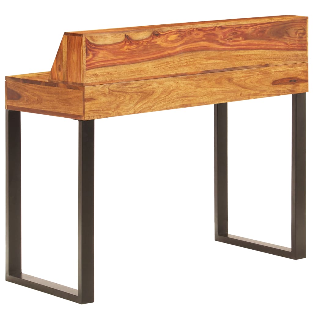 Escritorio de madera maciza de acacia y acero 110x50x94 cm
