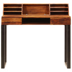 Escritorio de madera maciza de acacia y acero 110x50x94 cm
