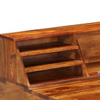 Escritorio de madera maciza de acacia y acero 110x50x94 cm