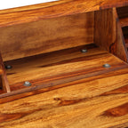 Escritorio de madera maciza de acacia y acero 110x50x94 cm