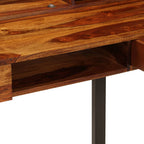 Escritorio de madera maciza de acacia y acero 110x50x94 cm