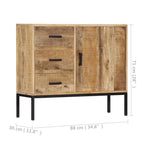 Aparador de madera de mango maciza 88x30x71 cm