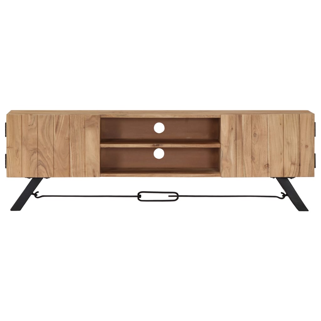 Mueble de TV madera maciza de acacia 140x30x45 cm