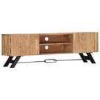 Mueble de TV madera maciza de acacia 140x30x45 cm