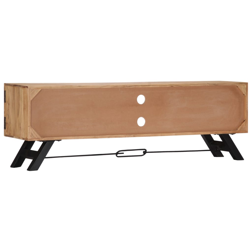 Mueble de TV madera maciza de acacia 140x30x45 cm
