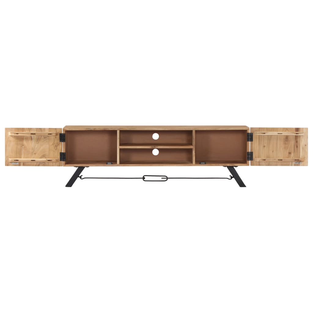 Mueble de TV madera maciza de acacia 140x30x45 cm