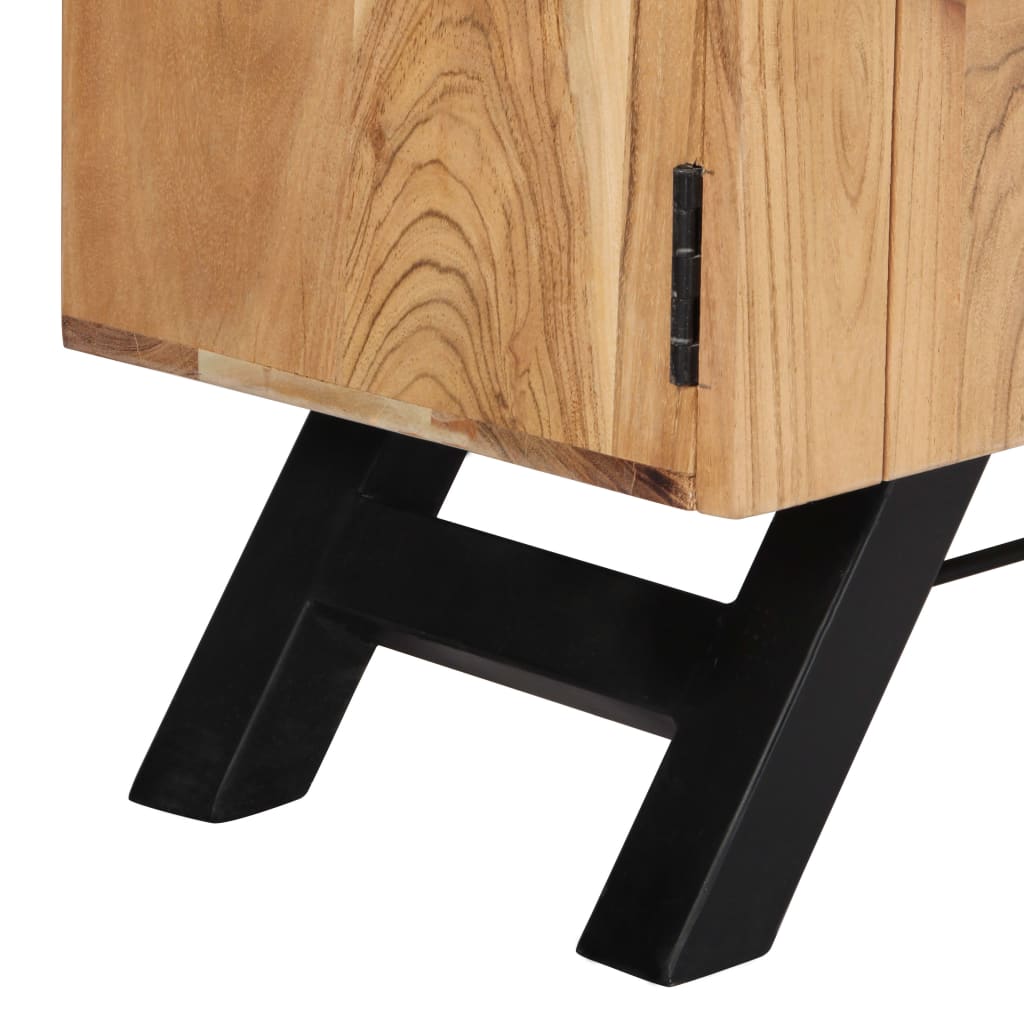 Mueble de TV madera maciza de acacia 140x30x45 cm