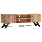 Mueble de TV madera maciza de acacia 140x30x45 cm