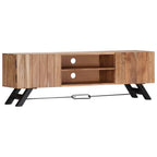 Mueble de TV madera maciza de acacia 140x30x45 cm