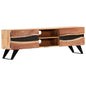 Solid acacia wood TV cabinet 140x30x45 cm