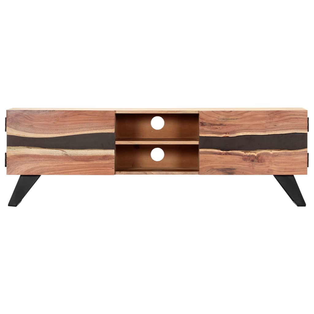 Mueble de TV madera maciza de acacia 140x30x45 cm