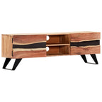 Mueble de TV madera maciza de acacia 140x30x45 cm