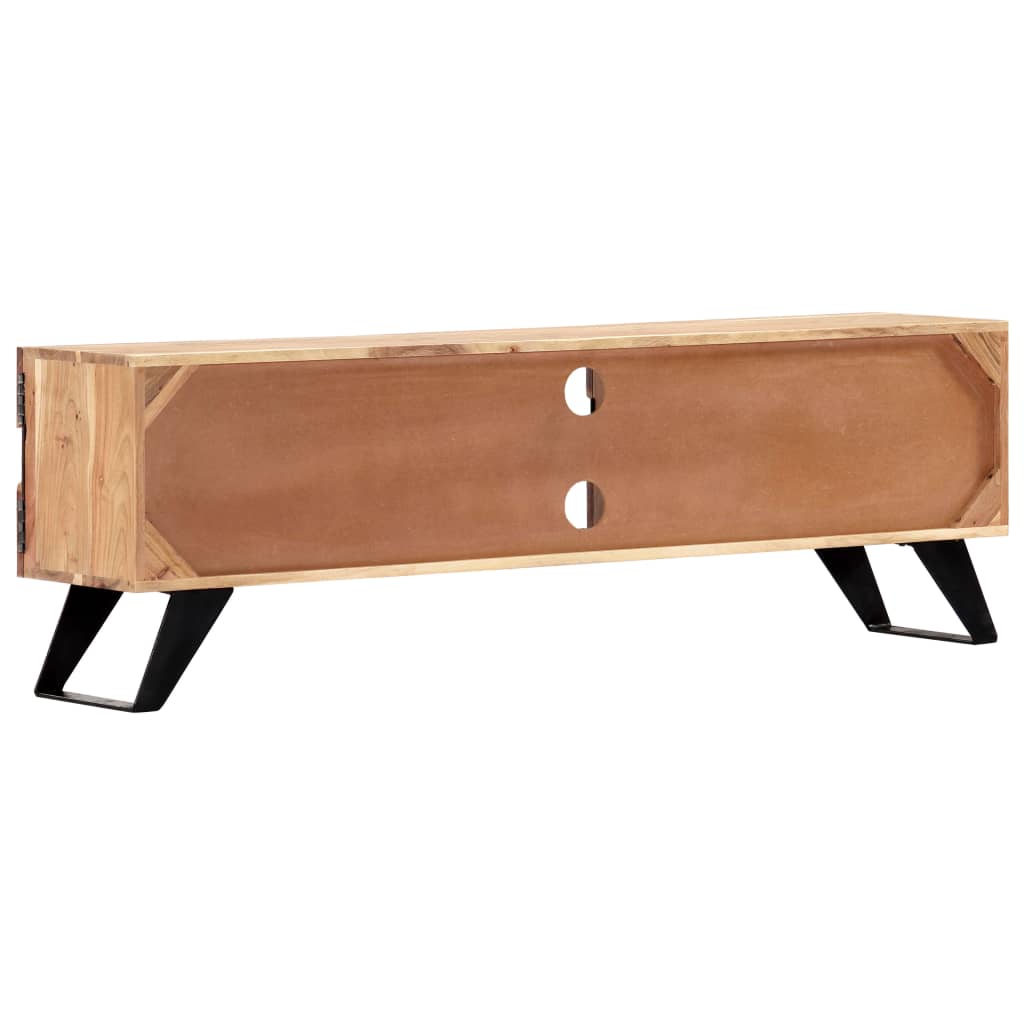 Mueble de TV madera maciza de acacia 140x30x45 cm