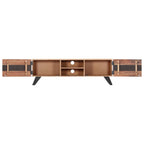 Mueble de TV madera maciza de acacia 140x30x45 cm