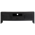 Mueble para TV de madera maciza de mango negro 118x30x40 cm