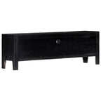 Mueble para TV de madera maciza de mango negro 118x30x40 cm