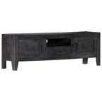 Mueble para TV de madera maciza de mango negro 118x30x40 cm