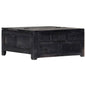 Coffee table solid mango wood black 65x65x30 cm