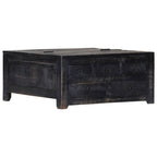 Mesa de centro madera maciza de mango negro 65x65x30 cm