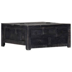 Mesa de centro madera maciza de mango negro 65x65x30 cm