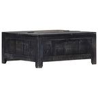 Mesa de centro madera maciza de mango negro 65x65x30 cm
